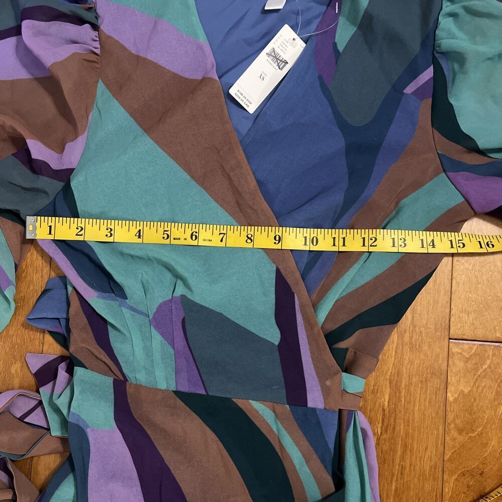 Anthropologie Hutch Abstract Wrap Maxi Dress XS Boho Wedding Guest Formal Event - Picture 9 of 15